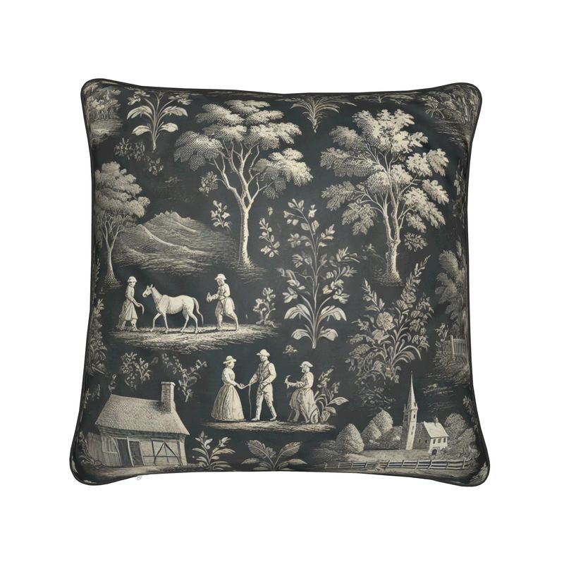 Soft Furnishings - Dark Grey Toile Cushions - Square