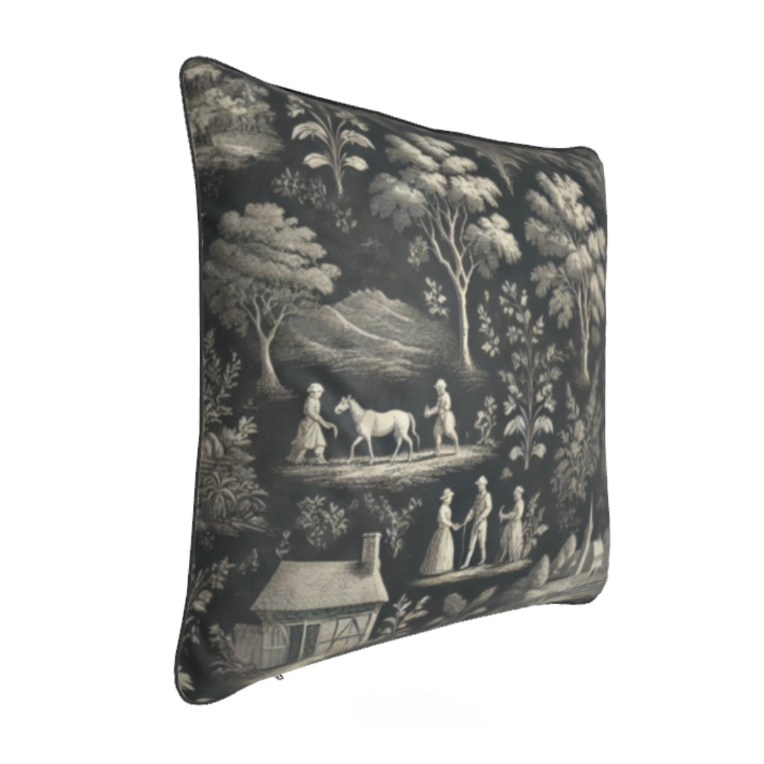 Soft Furnishings - Dark Grey Toile Cushions - Square