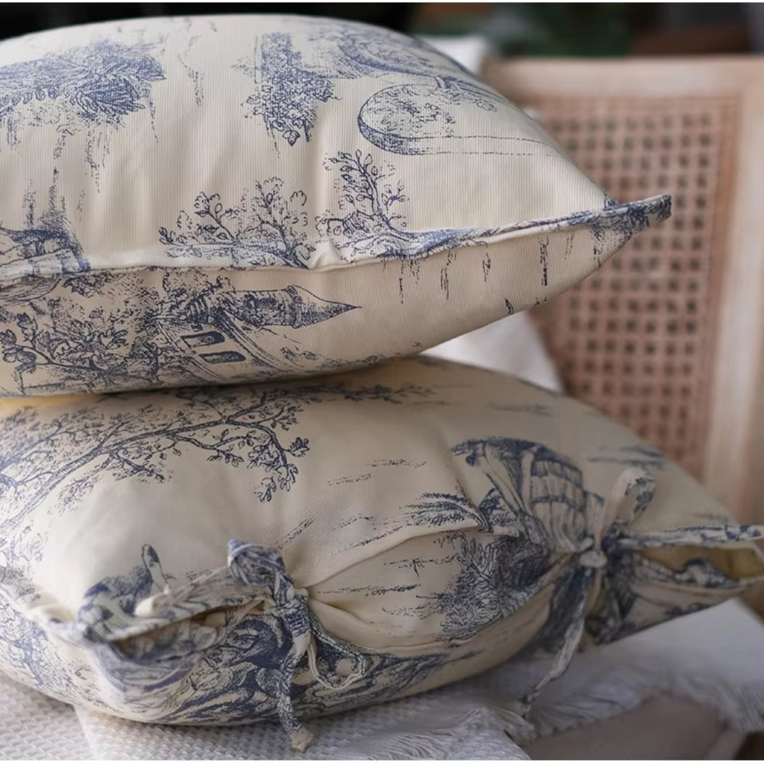 Soft Furnishings - French Jacquard Woven Toile De Jouy Pillow Cover