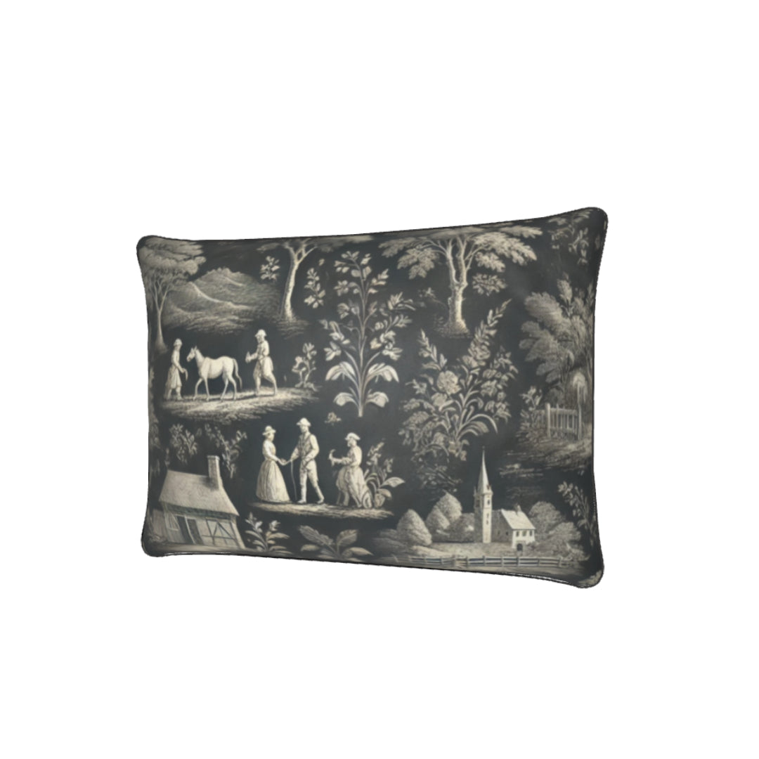 Soft Furnishings - Dark Grey Toile Cushions - Rectangle