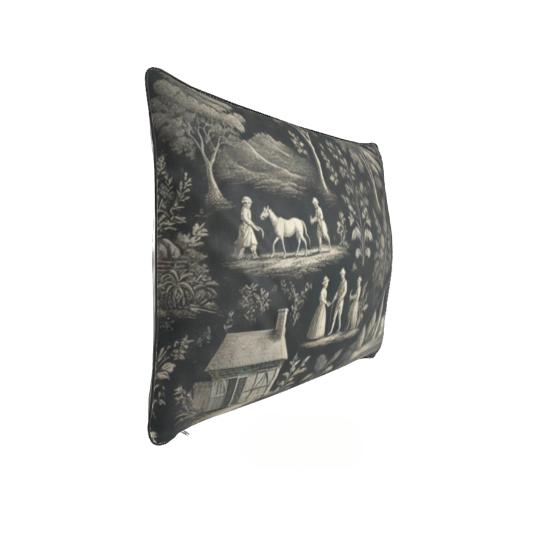 Soft Furnishings - Dark Grey Toile Cushions - Rectangle