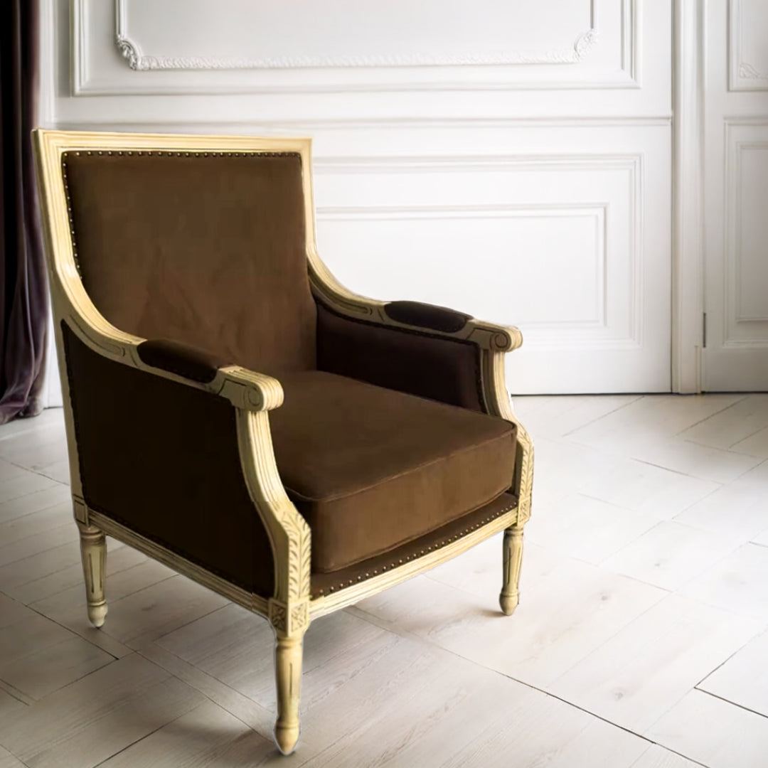 Furniture - The Luxembourg Armchair (Marron Velvet)