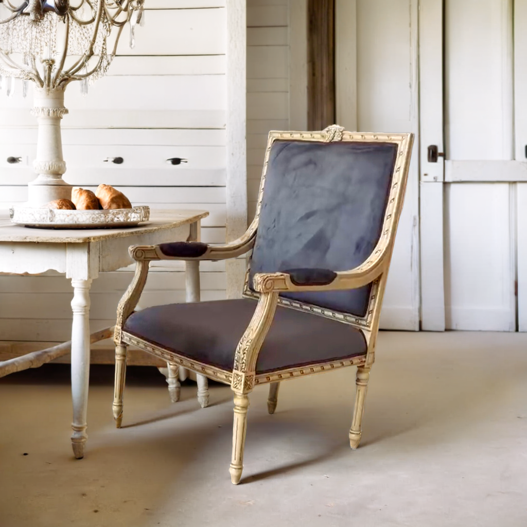 The Élise Armchair (Charcoal Velvet)